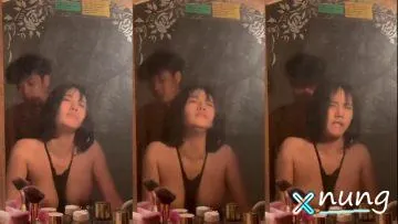 คลิปหลุด สาวหน้ากระจกถูกเย็ดจากด้านหลัง หน้าเสียวร้องคราง